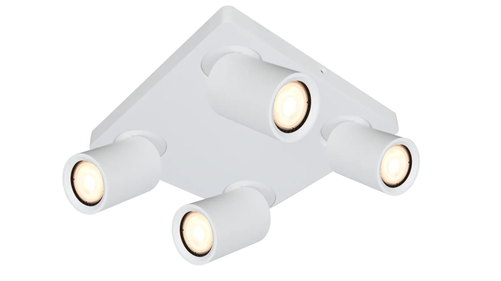 LED Plafondspot vierkant NOVA4 S, 4-Lichts, Kantelbaar, GU10, Wit