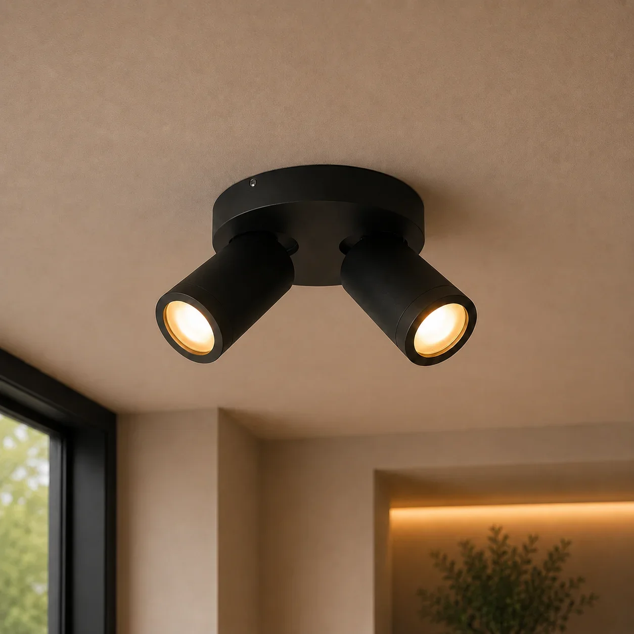 Badkamer Spot NOVA2, 2-Lichts, IP44, Zwart