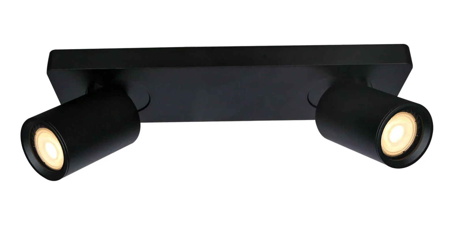 Plafondspot NOVA2 S, Rechthoekig, 2-Lichts, Kantelbaar, GU10, Zwart