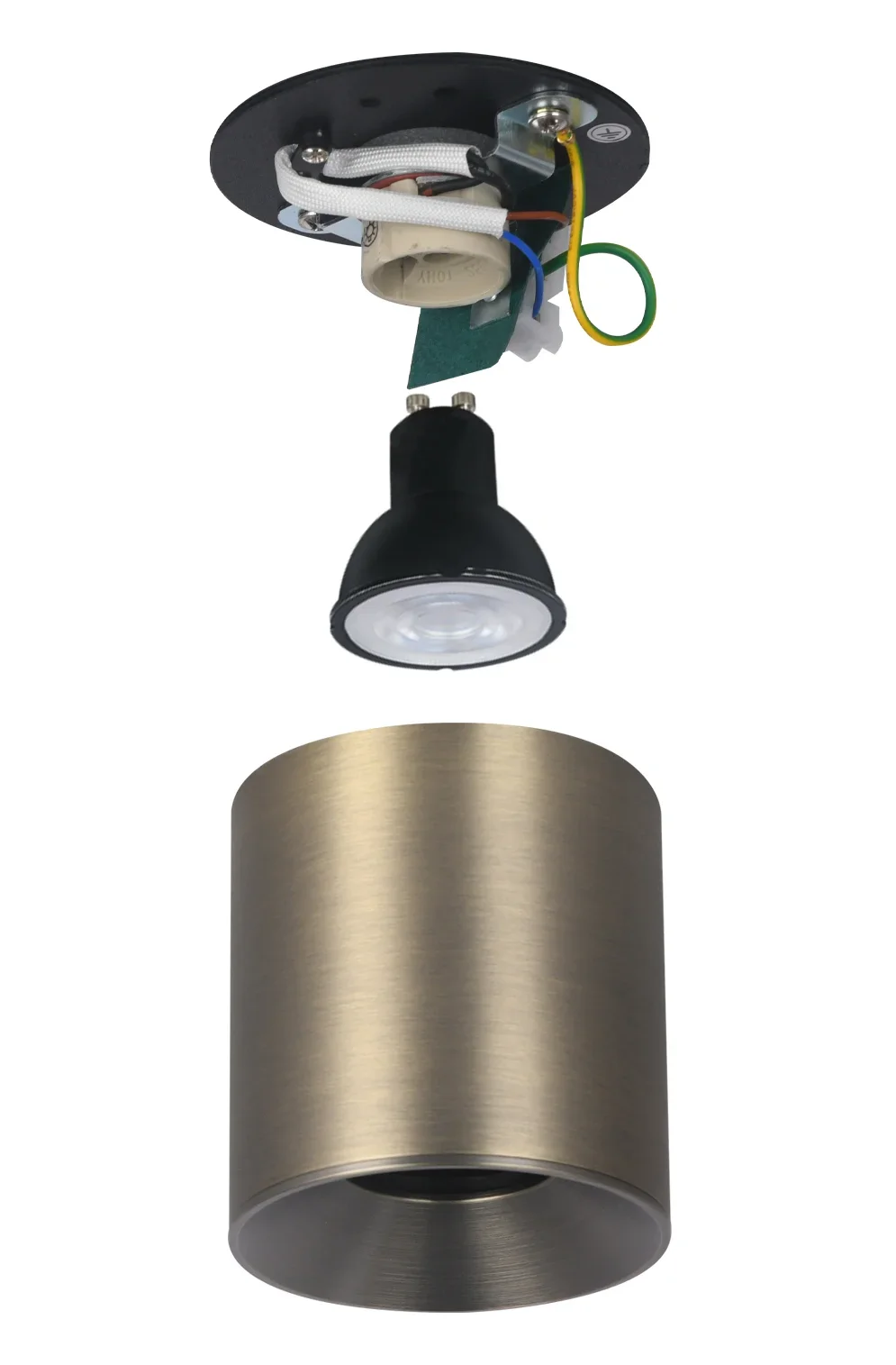 Plafondspot FACE, Rond, GU10, IP20, Antiek Brons