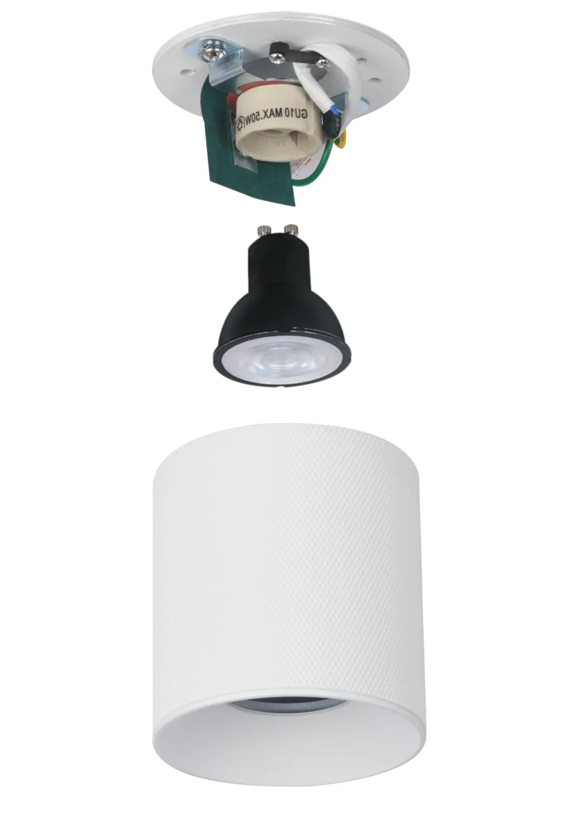 Plafondspot FACE GRID, Rond, GU10, IP20, Wit