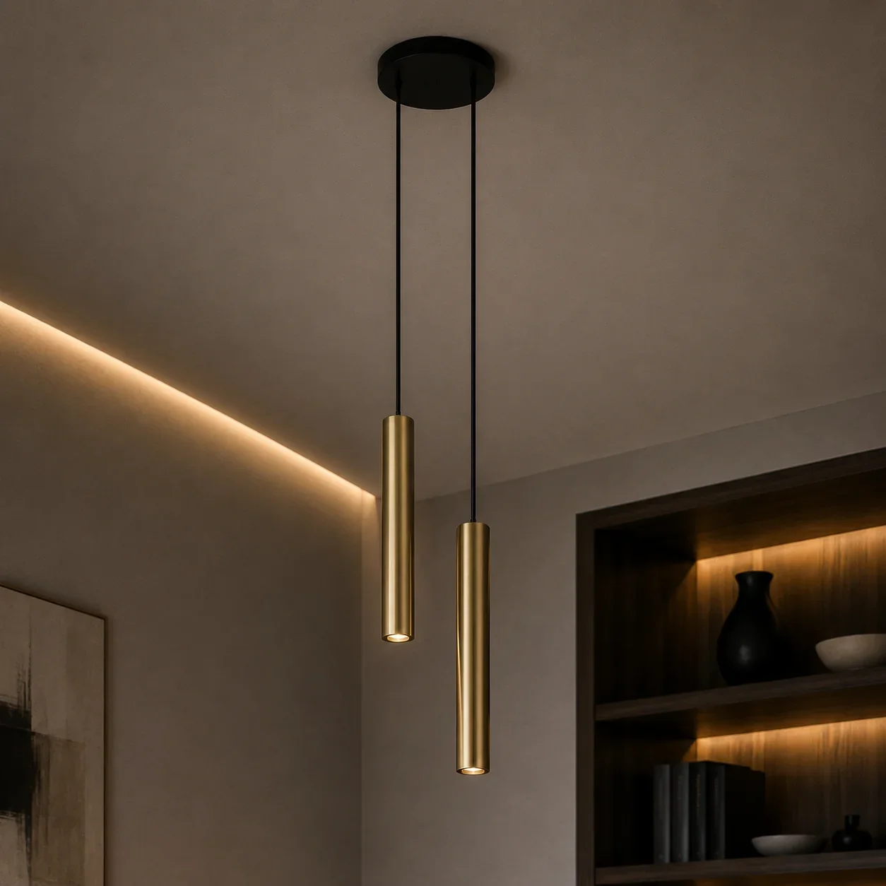 Hanglamp HOLA FIX, Antiek Brons, H400 mm, Ø56 mm, IP20