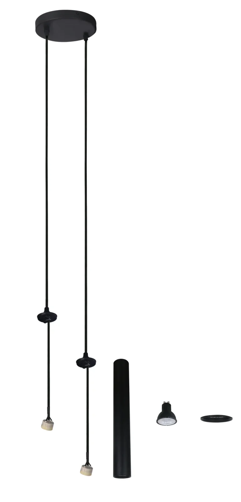 Hanglamp HOLA 2, Zwart, 2-Lichts, Ø170 mm, IP20