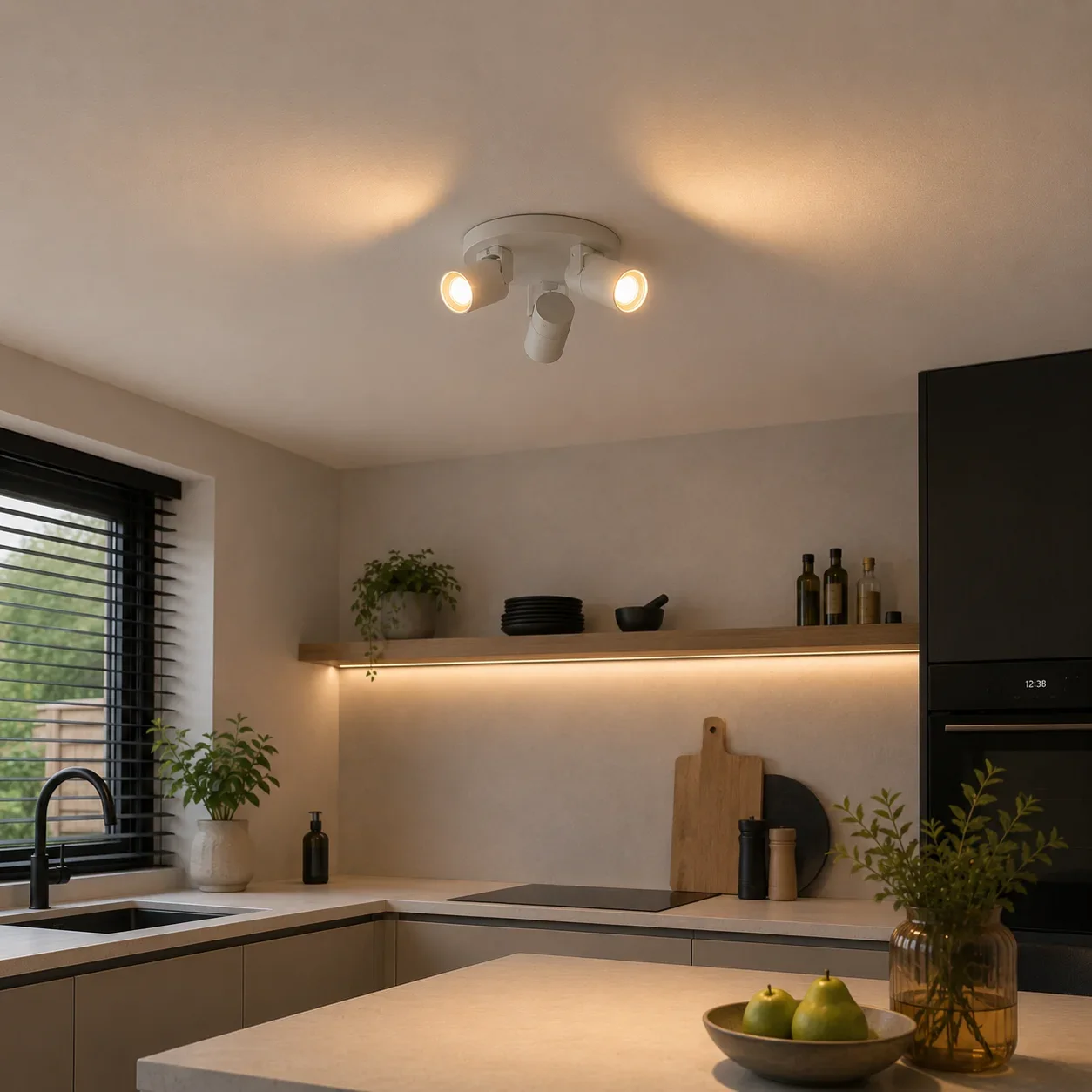Plafondspot SOLO 3, 3-Lichts, IP20, Wit