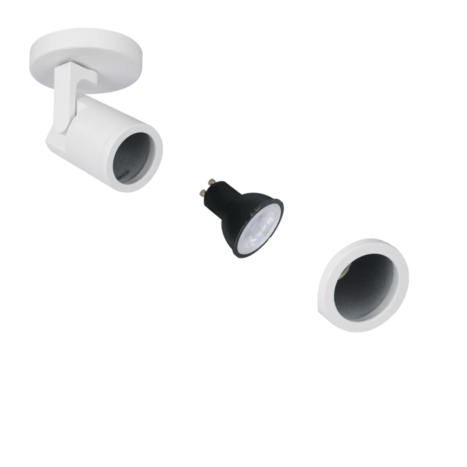 Plafondspot SOLO, Rond, Kantelbaar, GU10, IP20, Wit