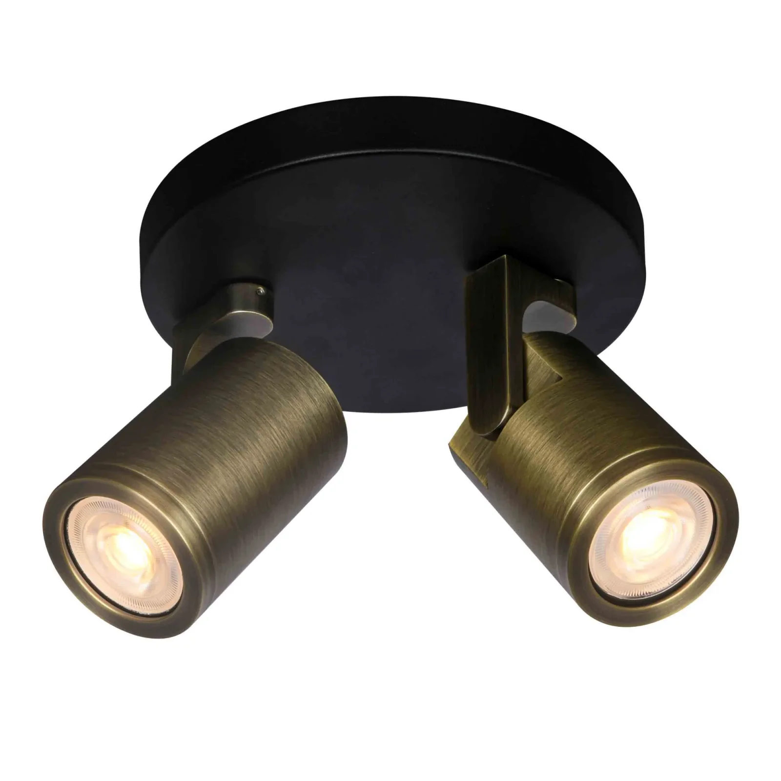 Plafondspot SOLO2, Rond, 2-Lichts, Kantelbaar, GU10, IP20, Antiek Brons