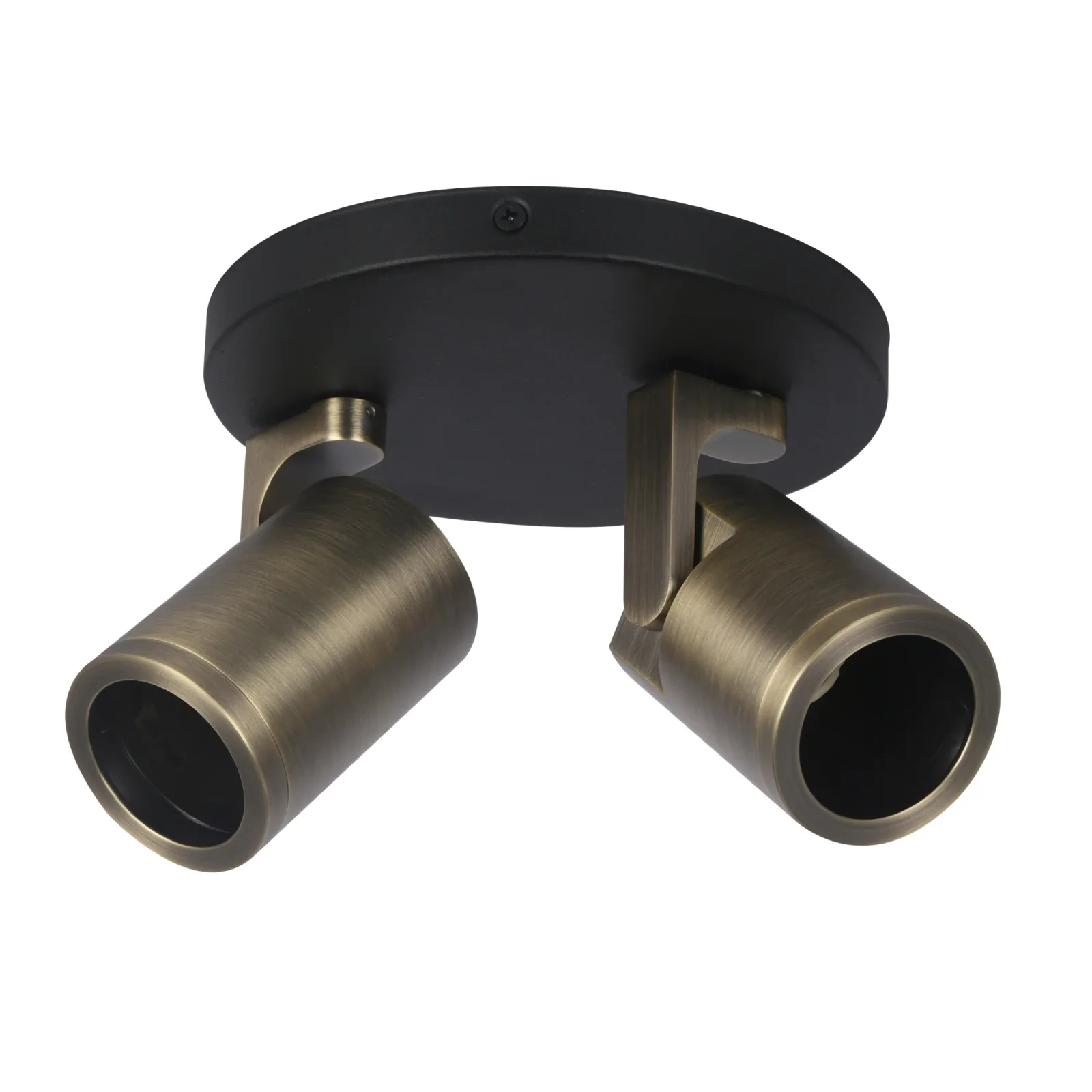 Plafondspot SOLO2, Rond, 2-Lichts, Kantelbaar, GU10, IP20, Antiek Brons