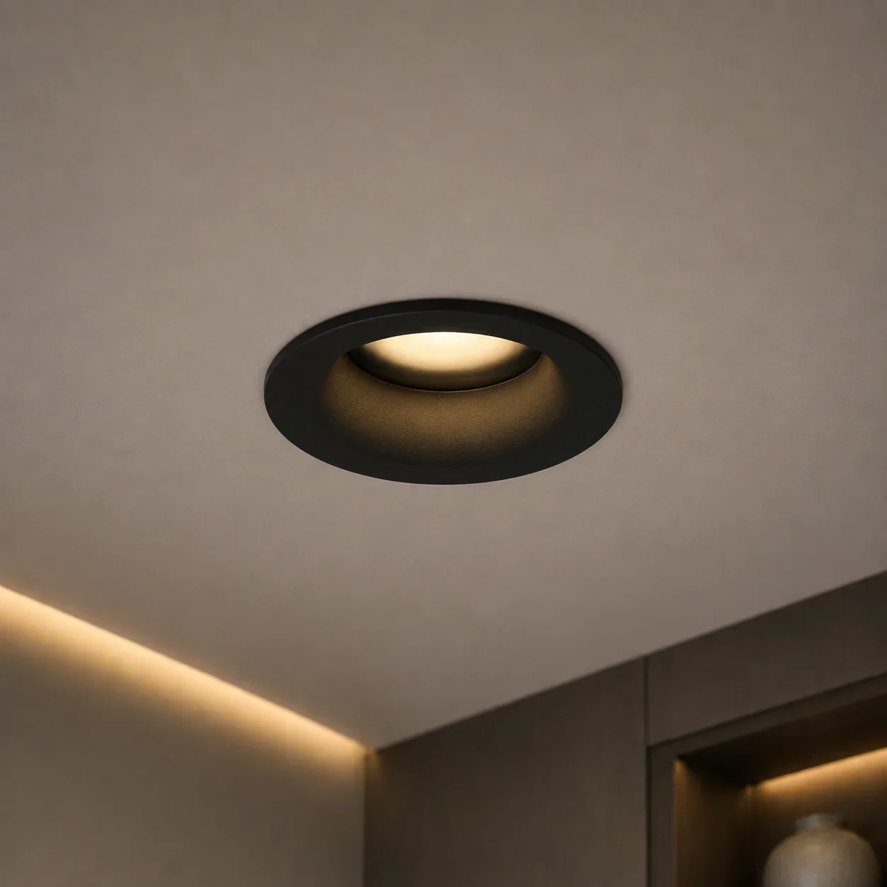 LED GU10 Inbouwspot Armatuur, DAZZLE IP, Zwart, IP44