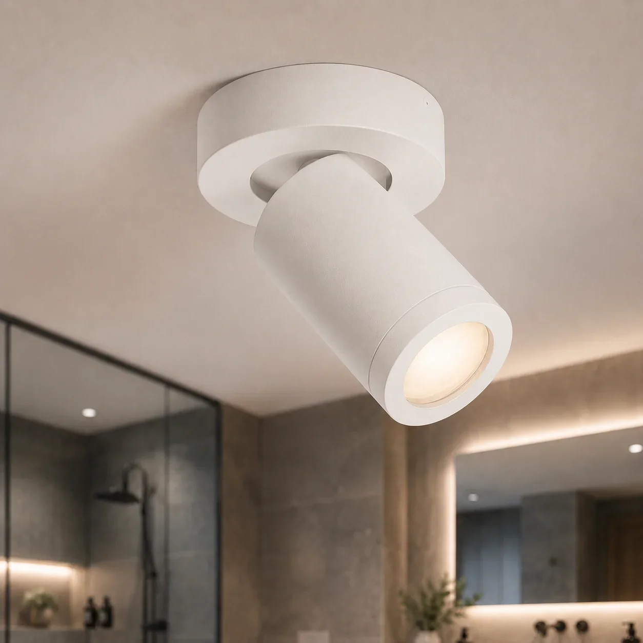 Opbouwspot NOVA IP, GU10, IP44, Wit