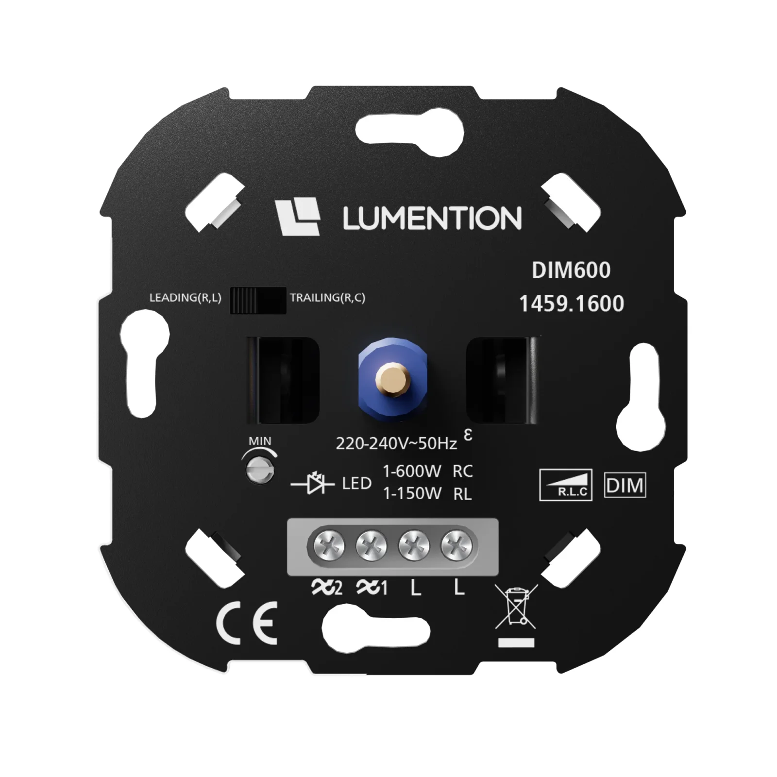 LED Dimmer, 1–600W, 220–240V, Fase Aan- & Afsnijding