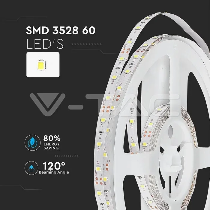 LED Strip 5 meter, 3000K Warm Wit, IP20, 12V