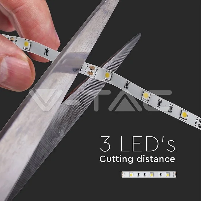 LED Strip 5 meter, 6400K Helder wit, IP20, 12V
