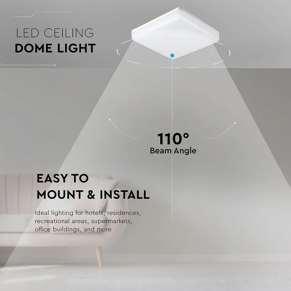 LED Plafondlamp, 25W, 3000K, Vierkant