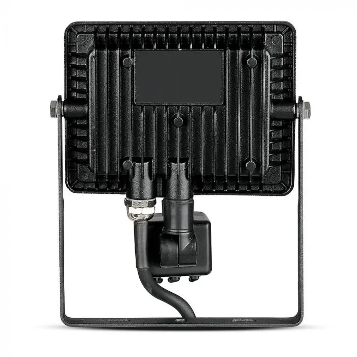 LED Breedstraler met Bewegingssensor, 20W, 3000K Warm Wit, 1600lm, IP65, Zwart
