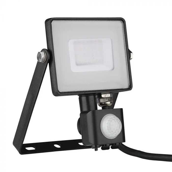 LED Breedstraler met Bewegingssensor, 30W, 6400K Wit, 2400lm, IP65, Zwart