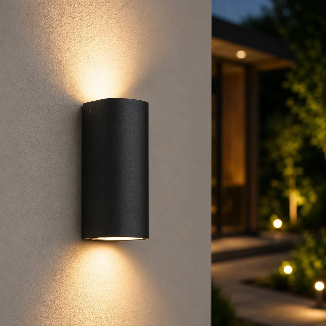 Wandlamp GU10, Rond, Zwart Aluminium, IP44