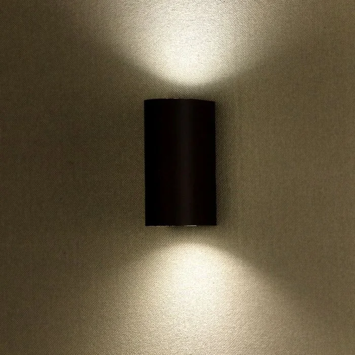 Wandlamp GU10, Rond, Zwart Aluminium, IP44