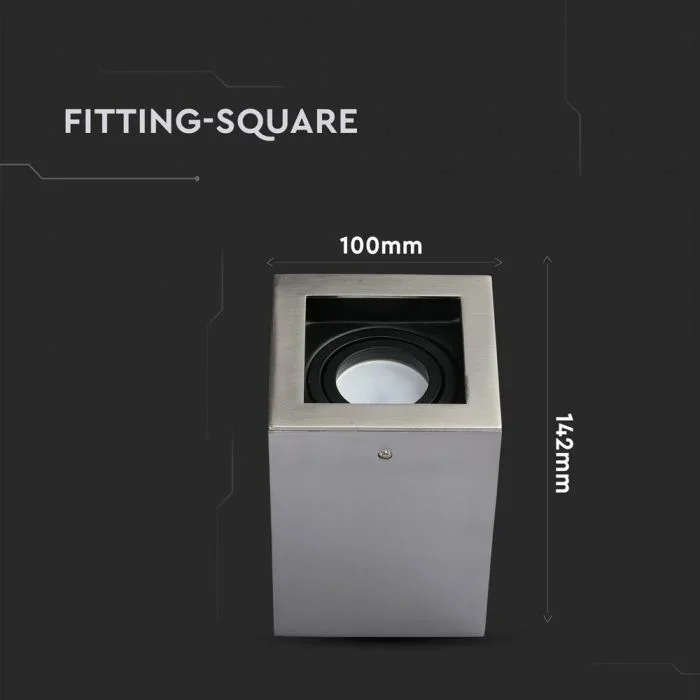 GU10 Fitting, Vierkant, Satijn Nikkel