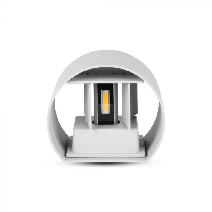 LED Up-Down Wandlamp, 6W, Rond, Grijs, 3000K Warm Wit