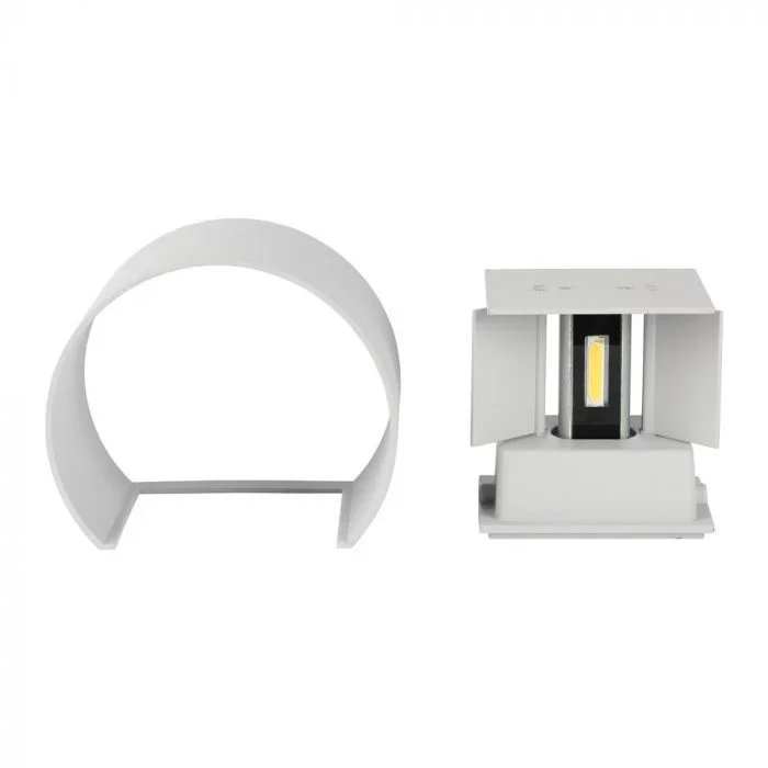 LED Up-Down Wandlamp, 6W, Rond, Grijs, 3000K Warm Wit