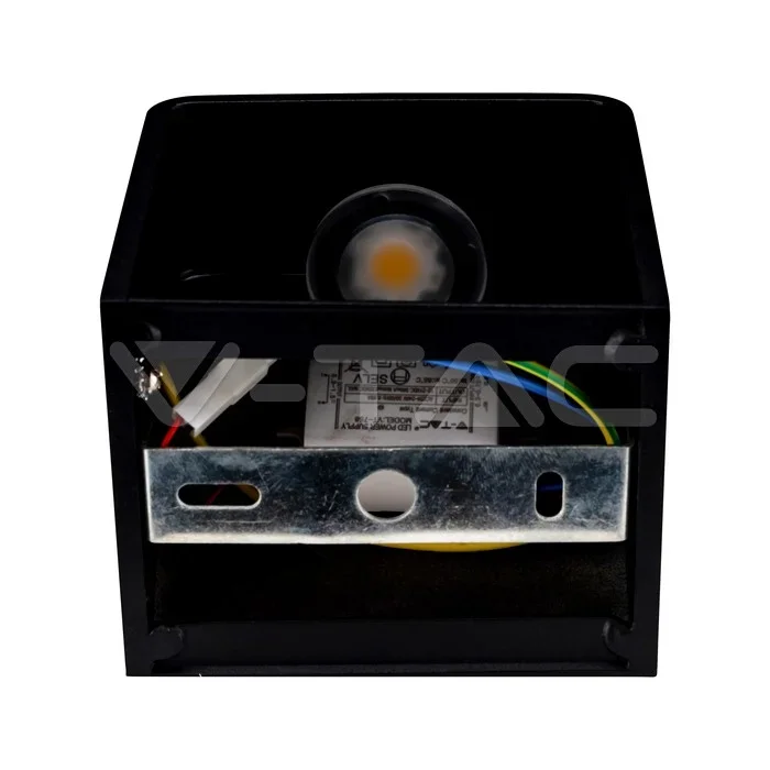 LED Wandlamp, 5W, Vierkant, Zwart, 3000K Warm Wit