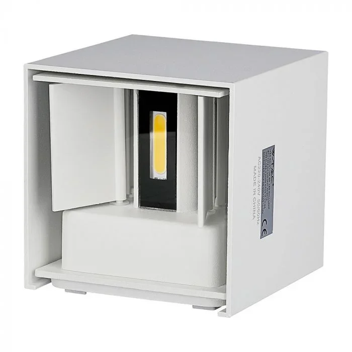 LED Up-Down Wandlamp, 6W, Vierkant, Wit, 4000K Neutraal Wit