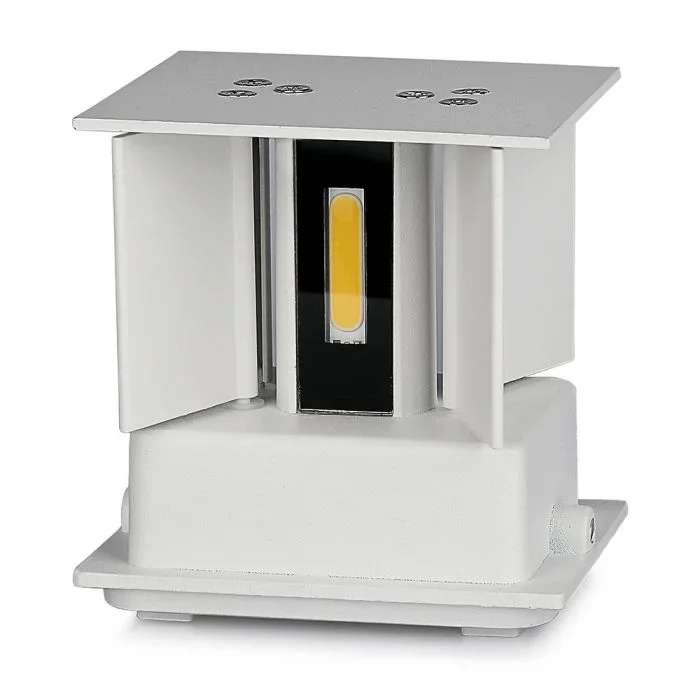 LED Up-Down Wandlamp, 6W, Vierkant, Wit, 4000K Neutraal Wit