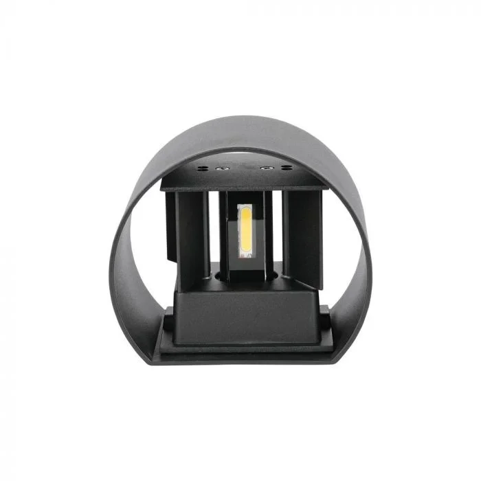 LED Up-Down Wandlamp, 6W, Rond, Zwart, 4000K Neutraal Wit