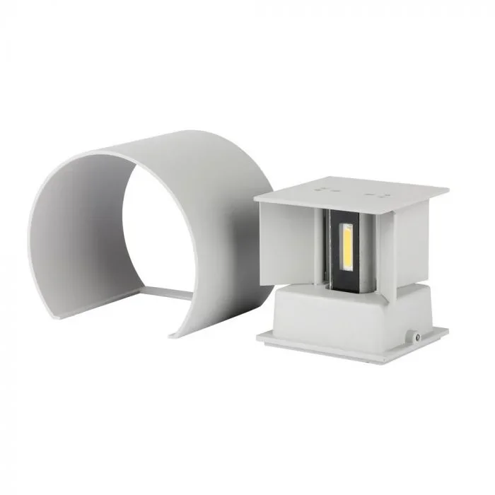 LED Up-Down Wandlamp, 6W, Rond, Grijs, 4000K Neutraal Wit