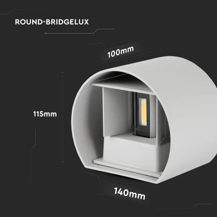 LED Up-Down Wandlamp, 6W, Rond, Grijs, 4000K Neutraal Wit
