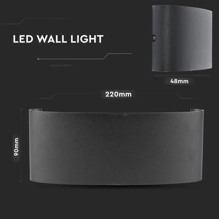 LED Wandlamp, 7W, Zandzwart, 3000K Warm Wit