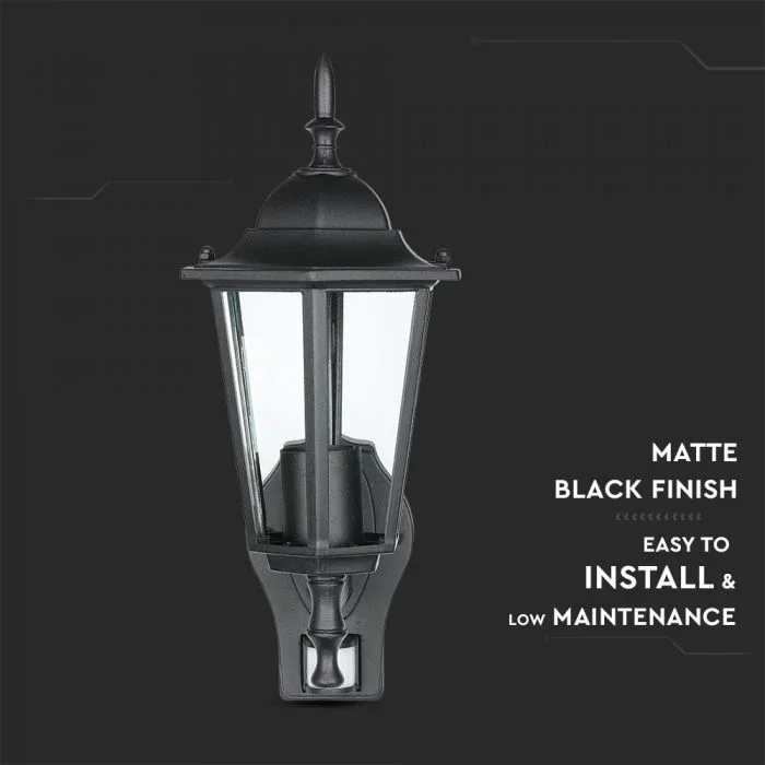 Wandlamp met Sensor, E27, Mat Zwart