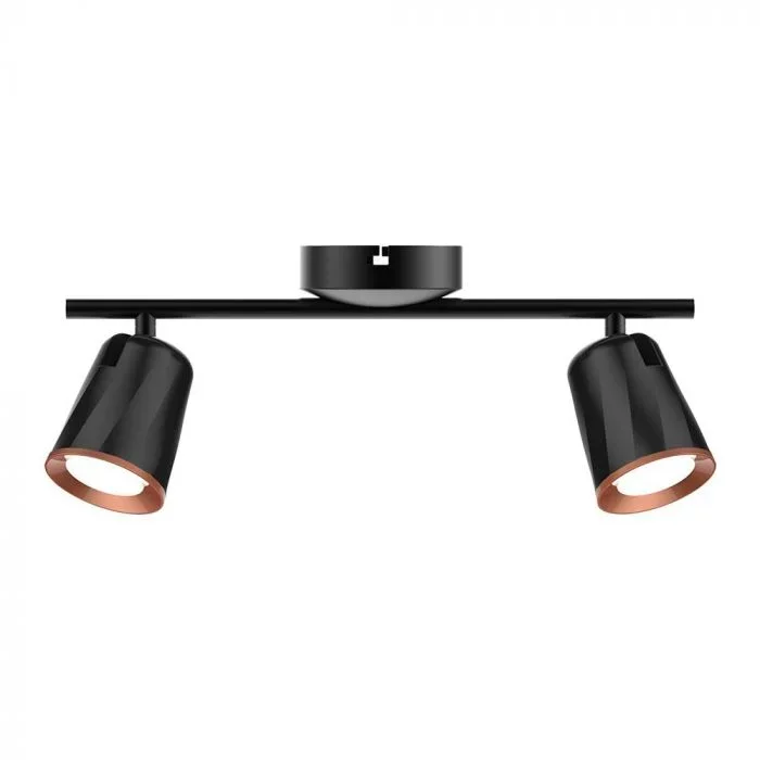LED Plafondlamp, 12W, 2-Lichts, 3000K Warm Wit, Zwart