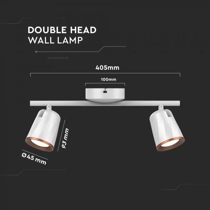 LED Plafondlamp, 12W, 2-Kops, Wit, 3000K Warm Wit