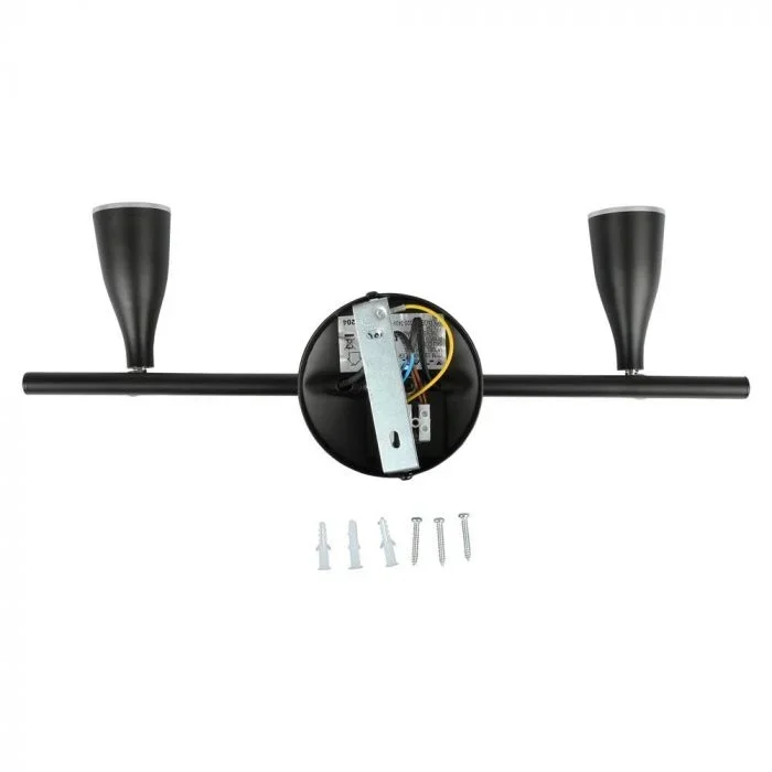 LED Plafondlamp, 9W, 2-Kops, Zwart, 3000K