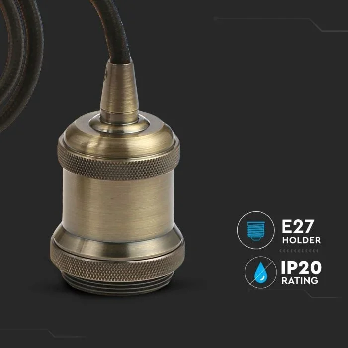 Metalen Hanglamp, E27, Brons
