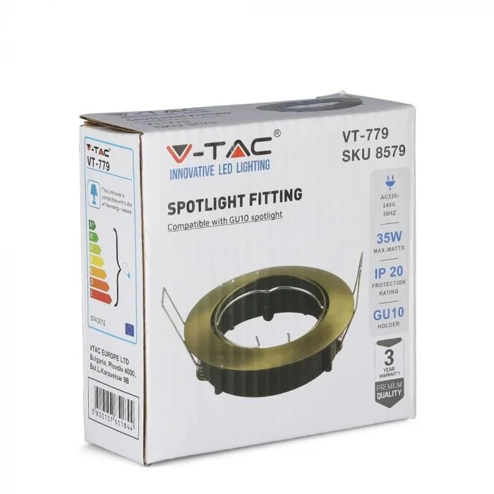 V-TAC GU10 Armatuur Rond | Goud