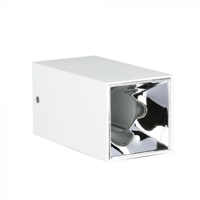 GU10 Armatuur, Vierkant, Wit, Chroom