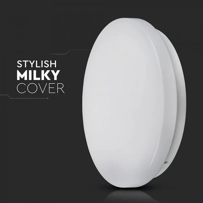 LED Dome Lamp, 18W, 300mm, CCT 3-in-1, Rond, Melkwitte Deksel
