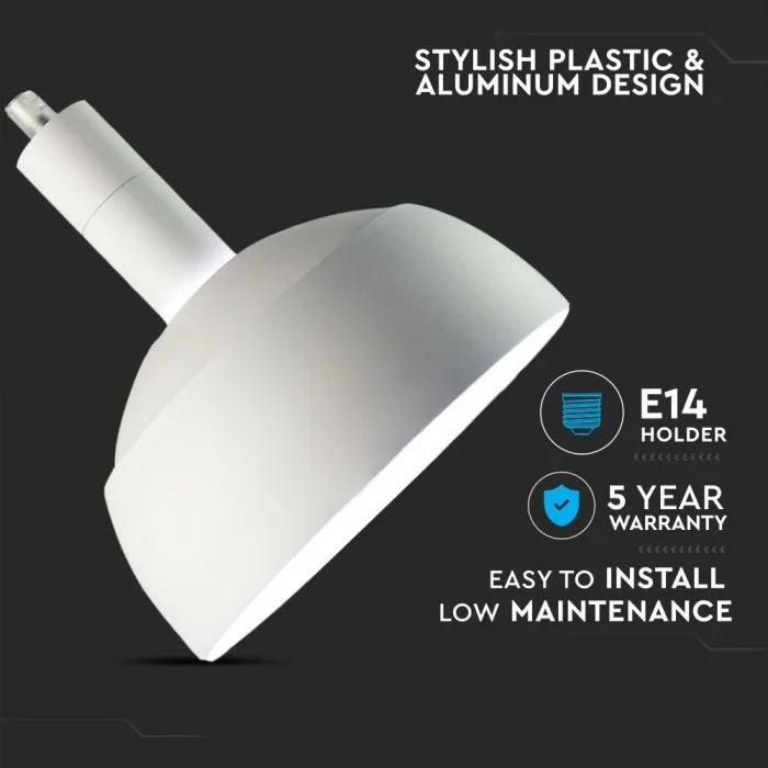 Hanglampfitting met Aluminium Lampenkap, Wit