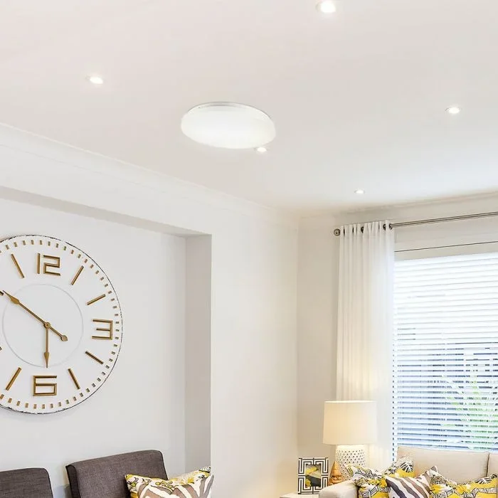 LED Dome Lamp, 12W, CCT Instelbaar, Melkwitte Deksel