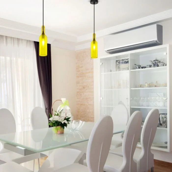 Fles Hanglamp, E14, Geel