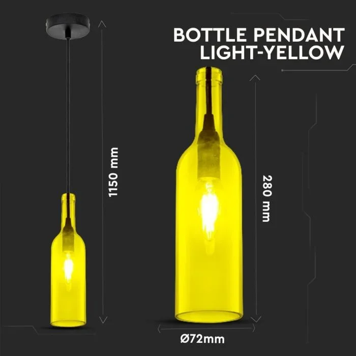 Fles Hanglamp, E14, Geel