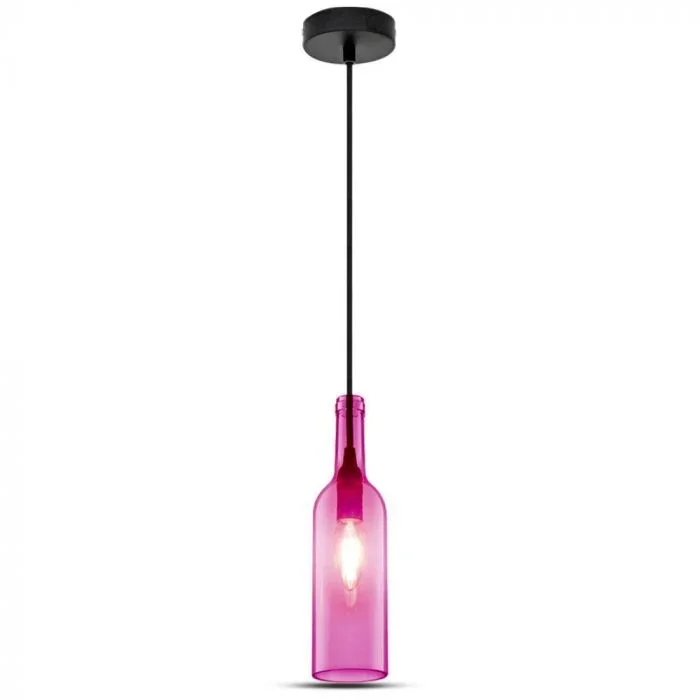 Fles Hanglamp, E14, Rosé