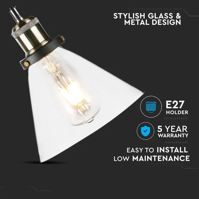 Glas Hanglamp, E27, Transparant