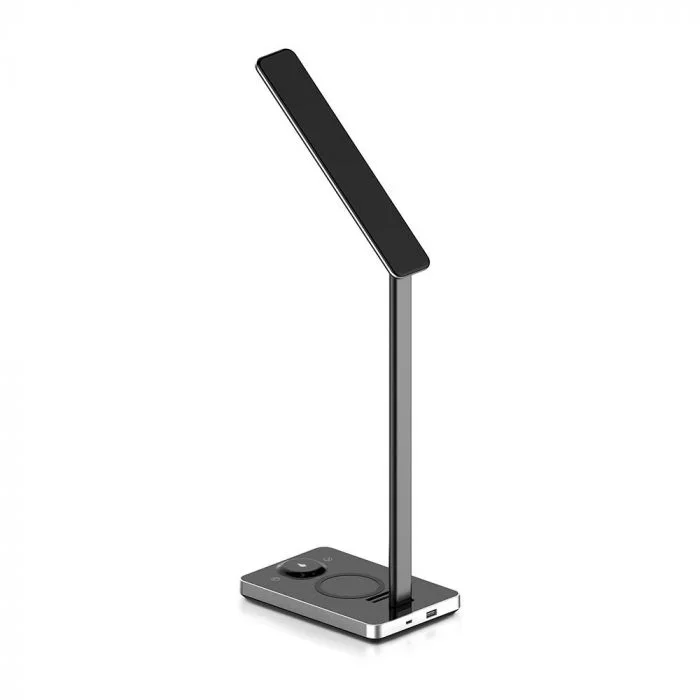 LED Tafellamp met Draadloze Oplader, 5W, Instelbaar 2700K-6500K, Zwart