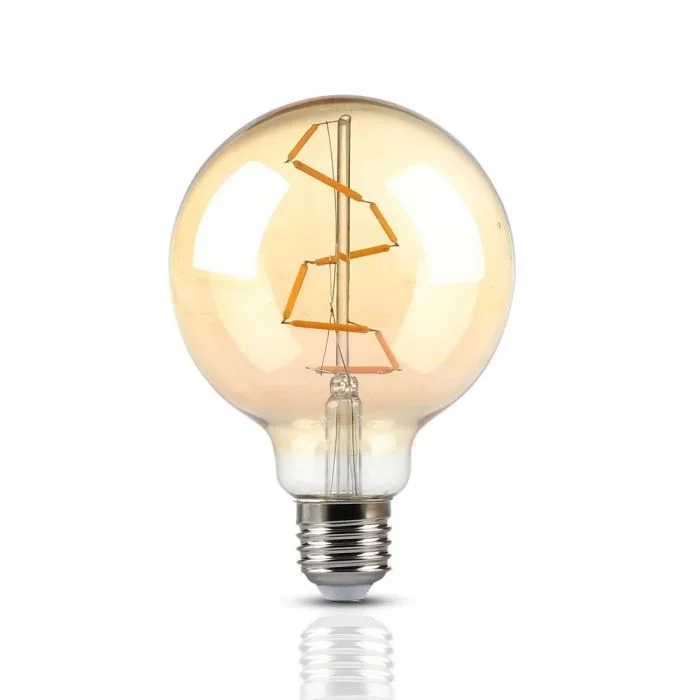 LED Filament Lamp G95, 6W, 2200K Warm Amber, E27, Dimbaar, 500 lumen