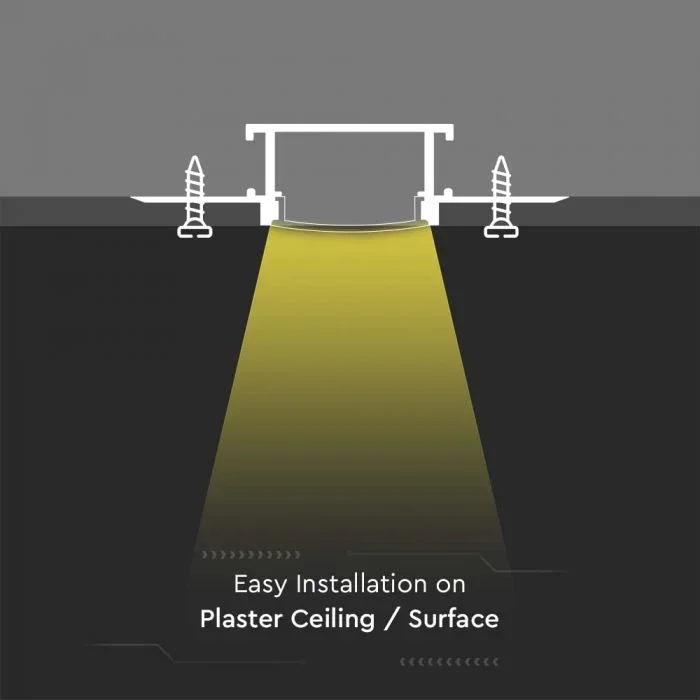 U Profiel Montagekit voor LED Strip, 2000x61.5x14 mm, Zilver