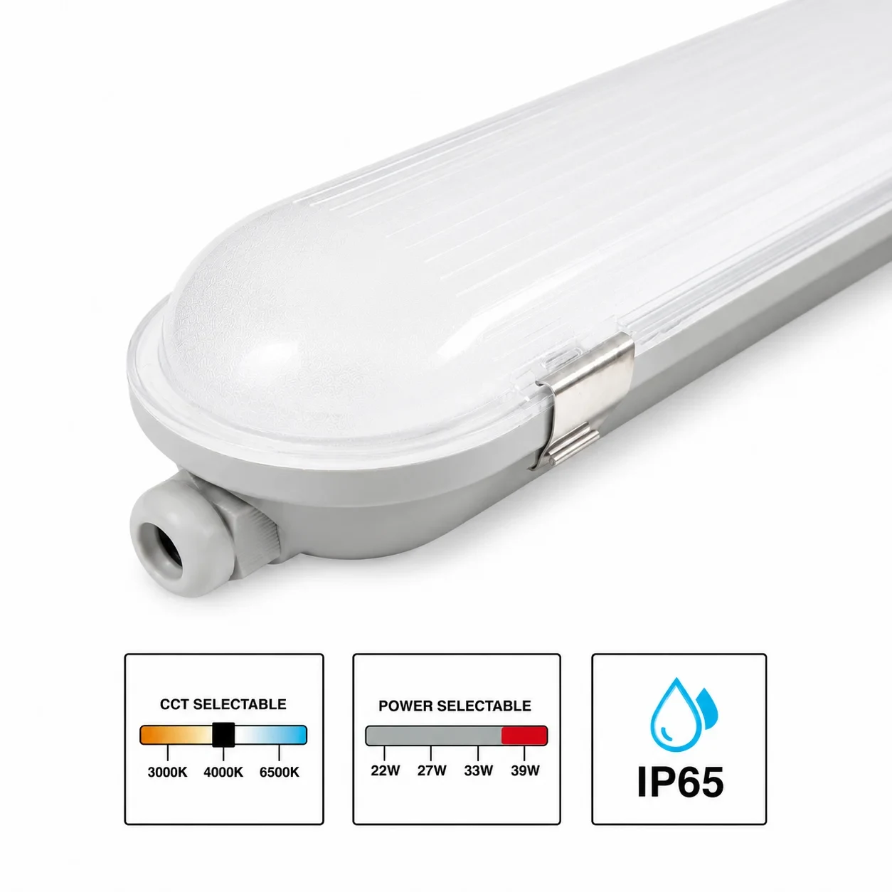 LED Waterdicht Armatuur Pro+, 120 cm, 39W, CCT, IP65