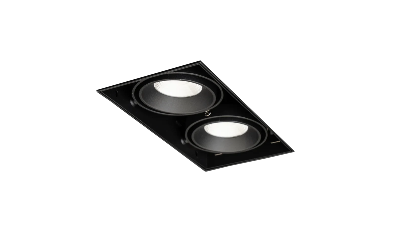 LED Inbouw Trimless Downlight, 2x10W, 2700K, Zwart, Fase Dimbaar
